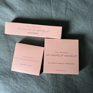 BNIB Original No Makeup Makeup Set—Foundation , Lip + Cheek Blush + Blush Brush